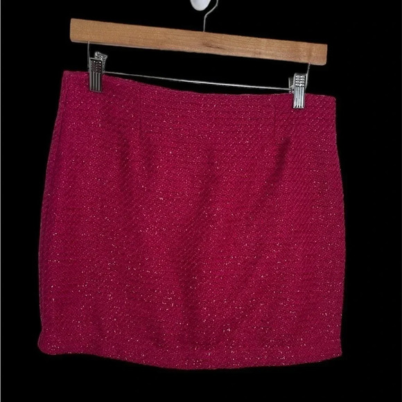 Francescas Womens Skirt Straight Mini Metallic Magenta Purple Pink Size small - Picture 1 of 4
